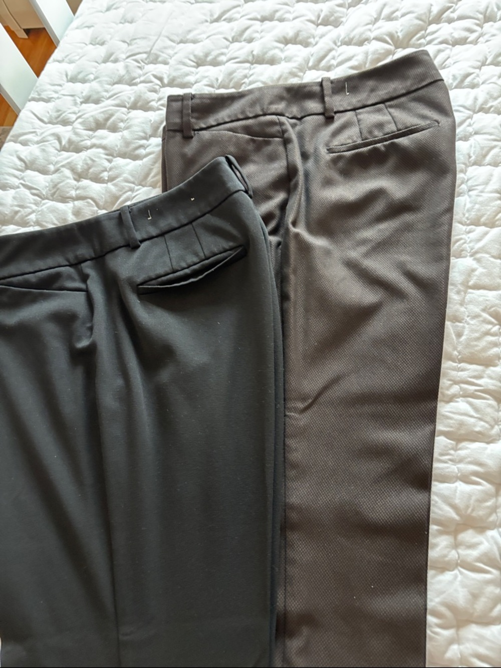 2 Pair of Ann Taylor Women’s Black and Brown Straight-Leg Dress Pants